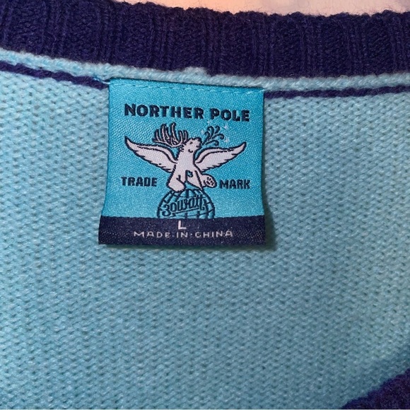 Norther Pole Ugly Christmas Sweater Merlot Santa Crew Neck Size Large - Picture 2 of 5